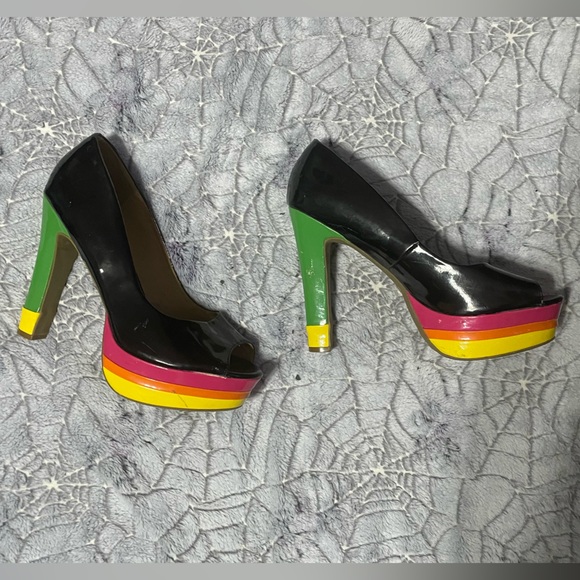 Cute platform colorful heels size 10 - Picture 8 of 8